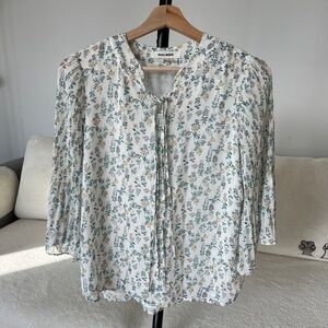 Basic House Floral Pleated Blouse - XS (USA Size) - Romantic Cottagecore Style